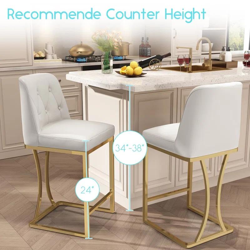 Mercer41 24" Counter Height Bar Stools with Back Kitchen Island Stools