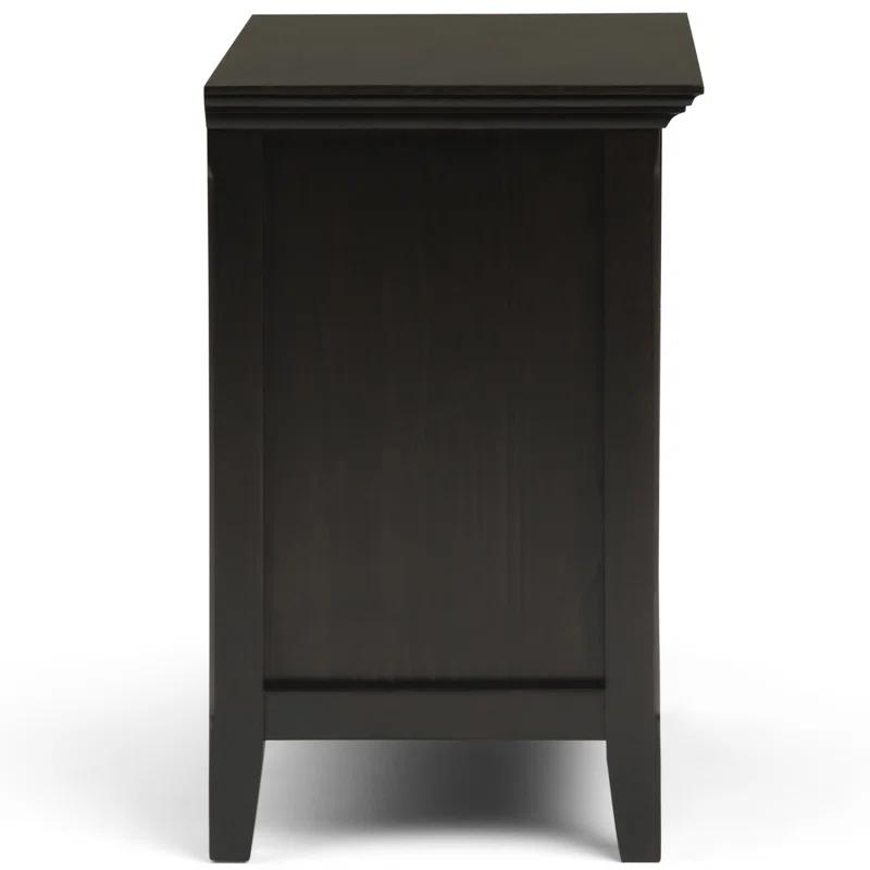 Simpli Home Amherst 24"W 2-Drawer Solid Wood Nightstand with Open Shelf & Reviews | Wayfair