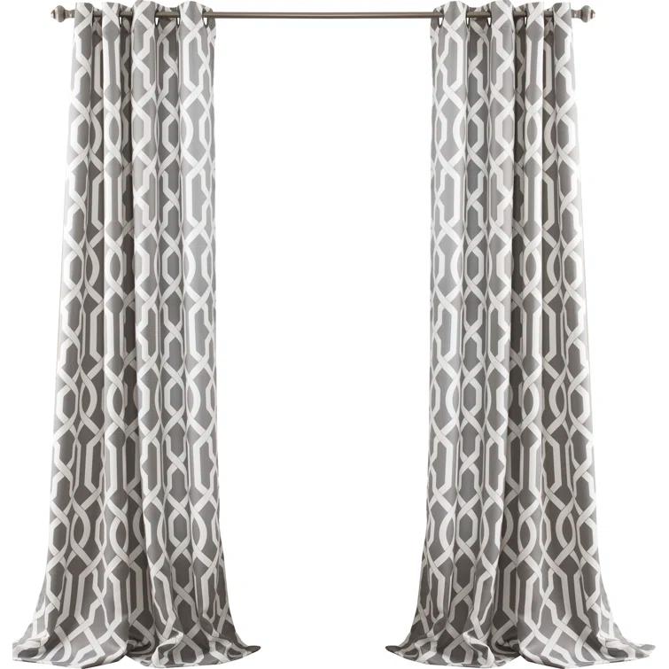 Lush Decor Edward Trellis Polyester Room Darkening Curtain Pair (Set of 2)