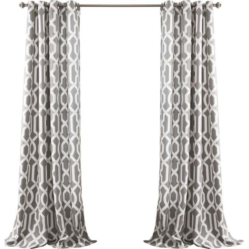 Lush Decor Edward Trellis Polyester Room Darkening Curtain Pair (Set of 2)