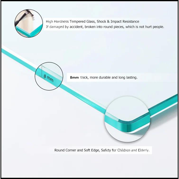 Shower Door 48" W X 76"H Semi-Frameless Bypass Sliding Shower Enclosure