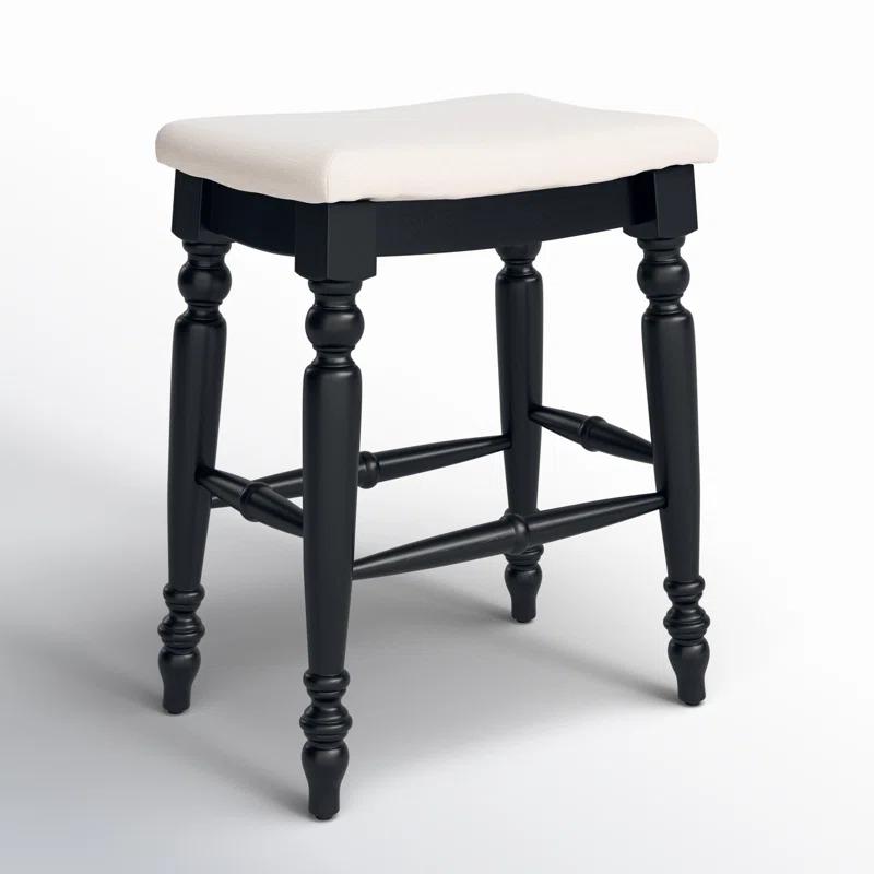 Kelly Clarkson Home Jordyn Backless Upholstered Wood Counter & Bar Stool