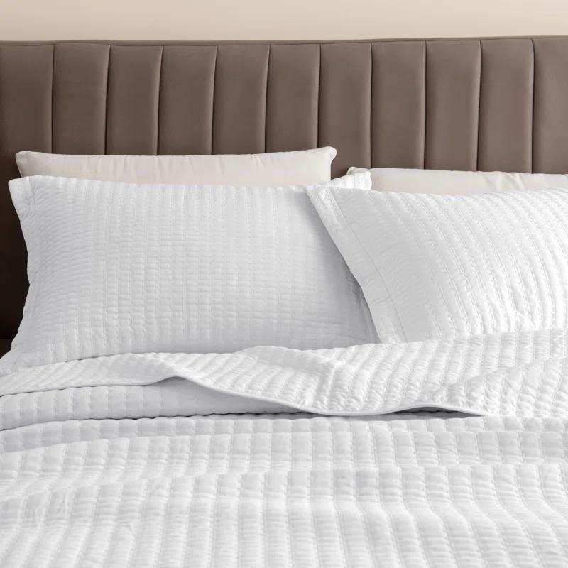 FreshFolds Modern & Contemporary Stripe Stitched Quilt Set with Shams