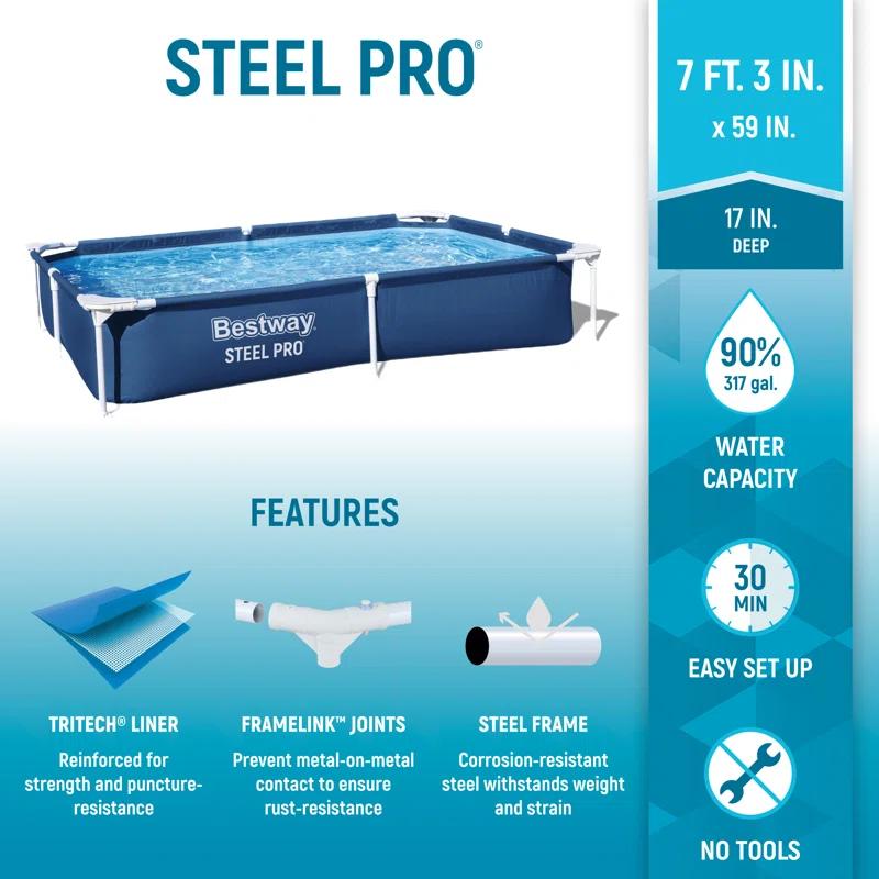 Bestway Bestway Steel Pro Rectangular Above Ground Swimming Pool Set