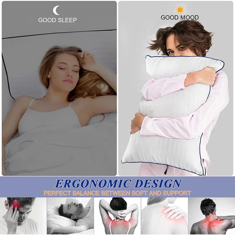 Arsuite Luxury Hotel Collection Bed Pillows (Set of 2)- Standard Soft Size