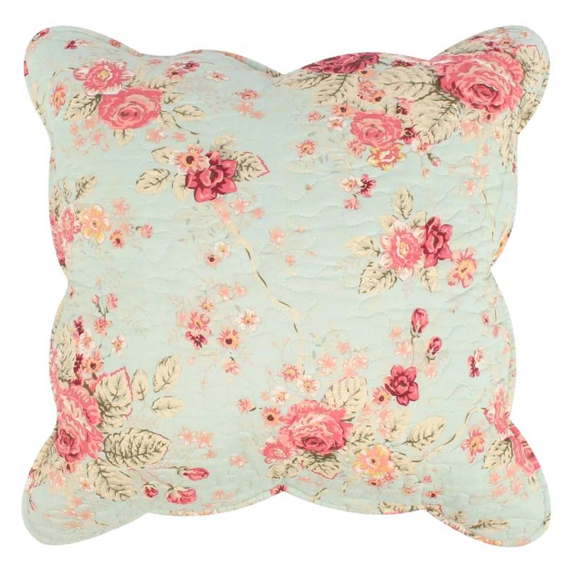 Antique Rose Cotton Throw Pillow Set (Set of 2)