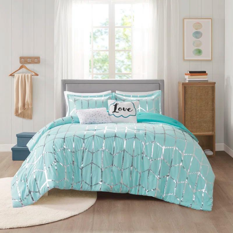Raina Metallic Printed Comforter Set