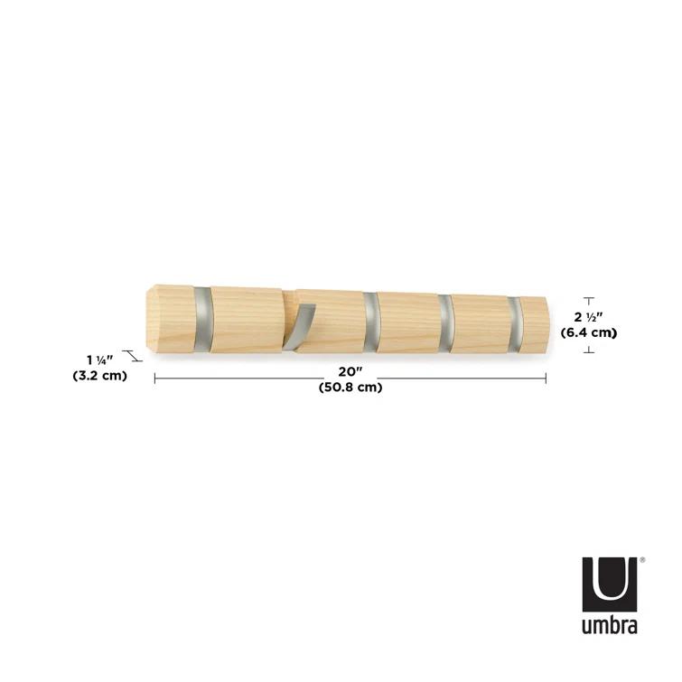Flip 5 - Hook Solid Wood Coat Rack