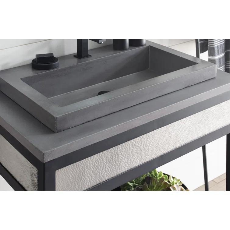 Trough Handmade Rectangular Drop-In Bathroom Sink