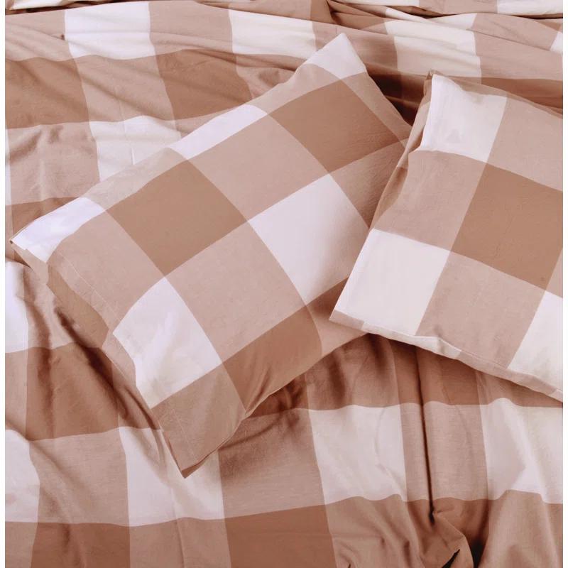 Home Soft Things Gingham Flannel Plaid Duvet Cover Set