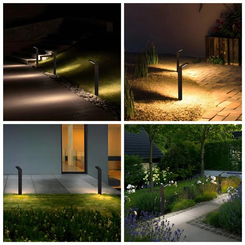 C Cattleya Low-voltage Black Aluminum Led Landscape Path Lights With Frosted Glass Shade(4-pack) (Set of 4)