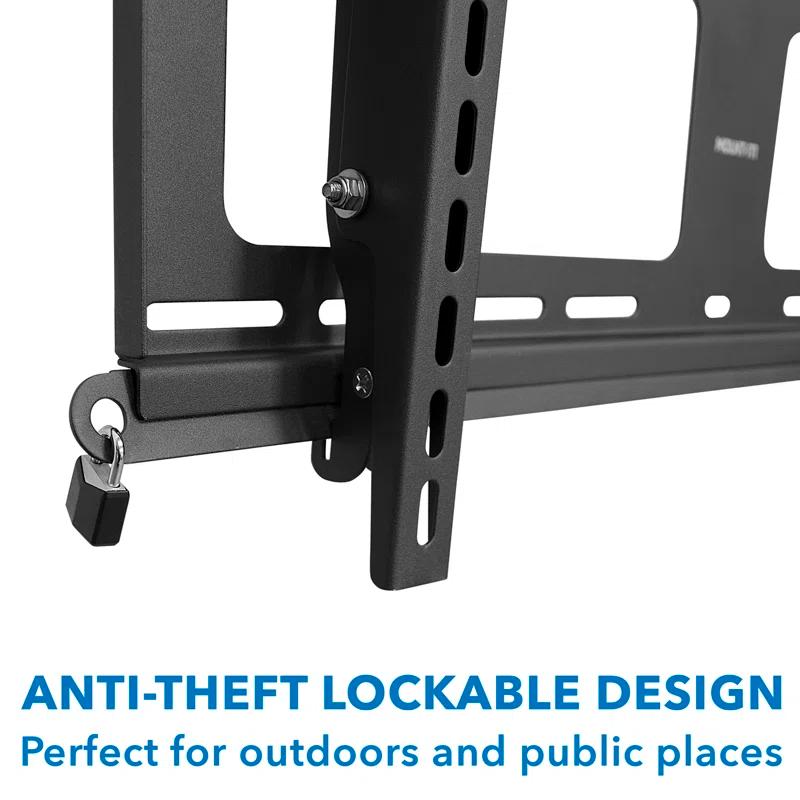 Mount-It Weatherproof TV Wall Mount | Lockable & Tilting 2.1 Low Profile Fits 37 - 80 In. Tvs