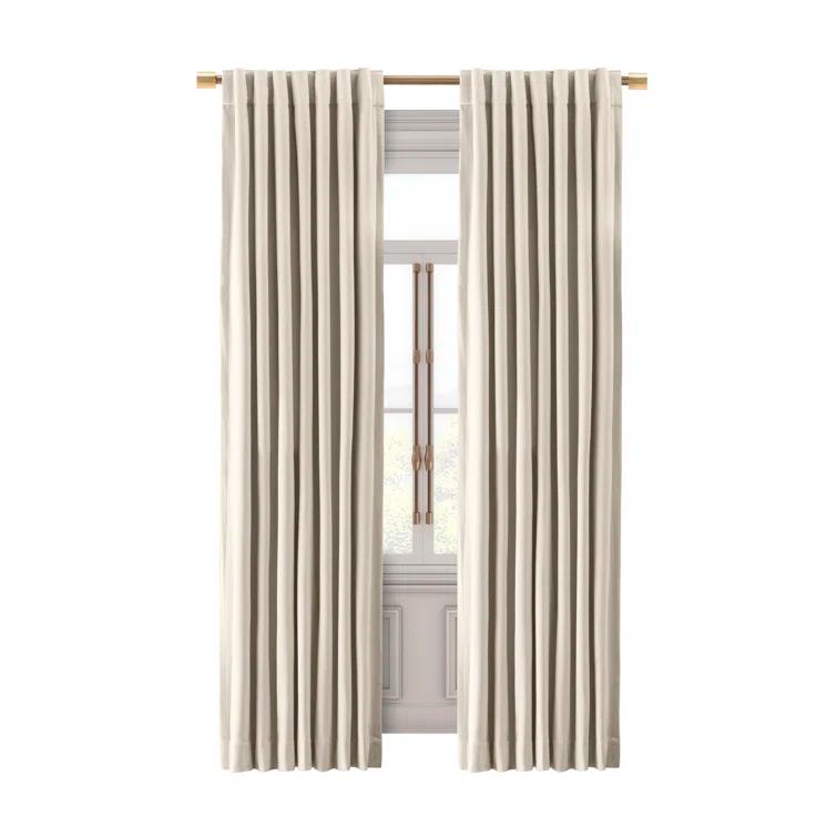 Everly Quinn Premium Velvet Myreon Solid Color Blackout Thermal Rod Pocket Single Curtain Panel Liner
