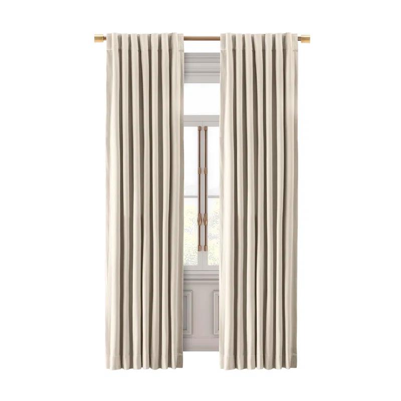 Everly Quinn Premium Velvet Myreon Solid Color Blackout Thermal Rod Pocket Single Curtain Panel Liner