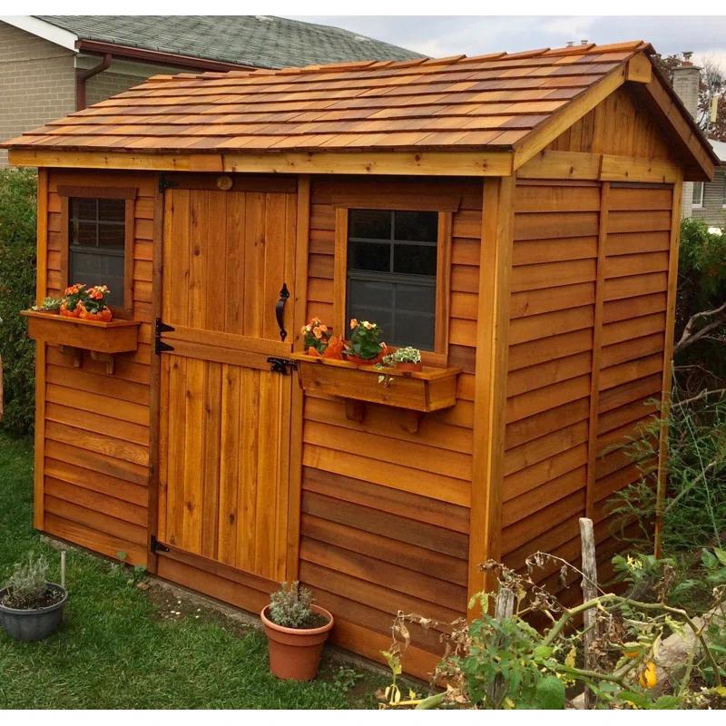 Outdoor Living Today 9 ft. W x 6 ft. D Cabana Cedar Wood Garden Shed