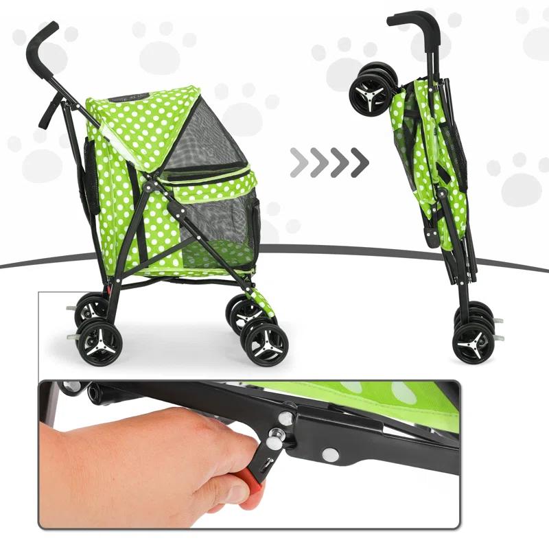 Magshion Pet Stoller Dog Cat Stoller Comfortable Lightweight Stroller With Adjustable Canopy