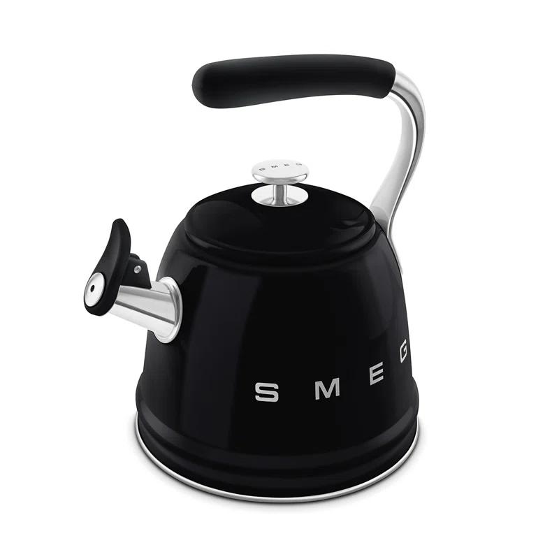 SMEG Black Whistling Stovetop Kettle
