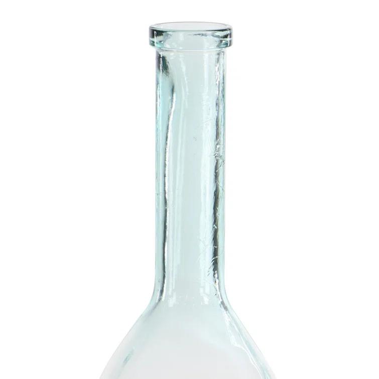 Highland Dunes Recycled Glass Handmade Spanish Decorative Blue Vase