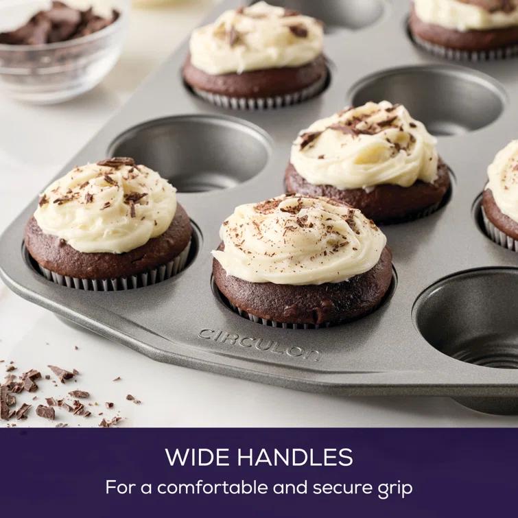 Circulon Bakeware Nonstick Muffin Pan / Cupcake Pan, 12-Cup, Gray & Reviews | Wayfair
