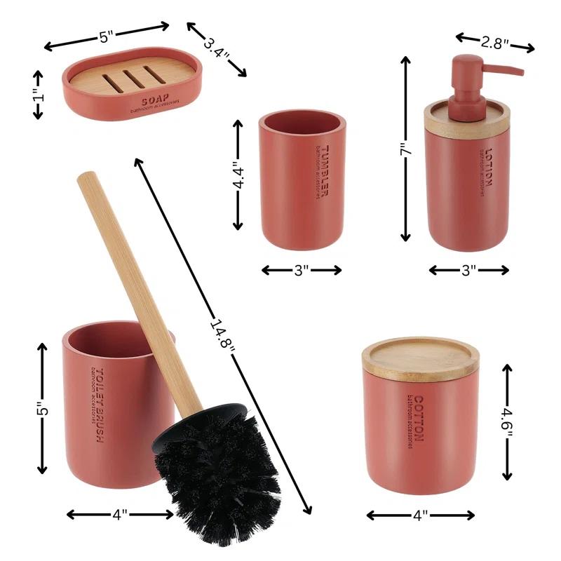 Evideco Willis Bathroom Accessory Set 5 Pieces