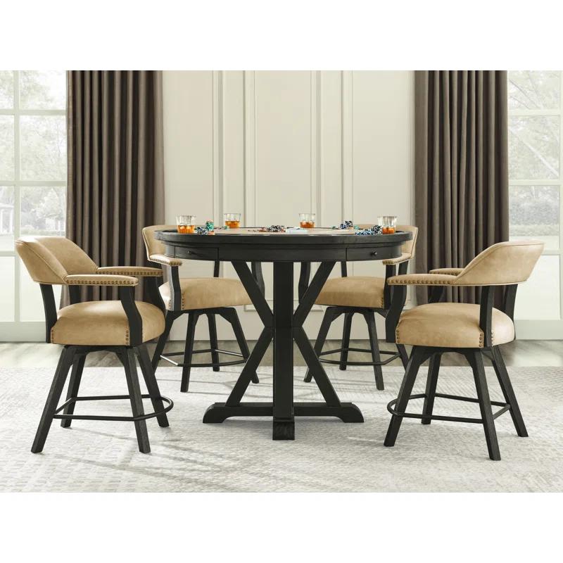 Steve Silver Furniture 50'' 8 - Player Foldable Poker Table