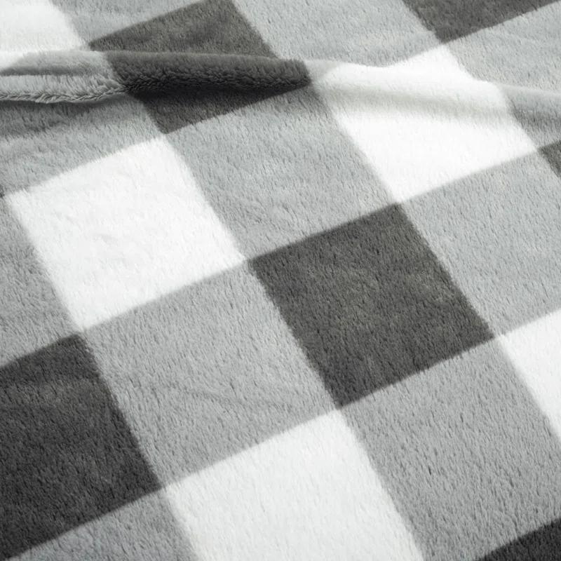 Plaid Faux Fur Microfiber 2 Piece Comforter Set (Set of 2)