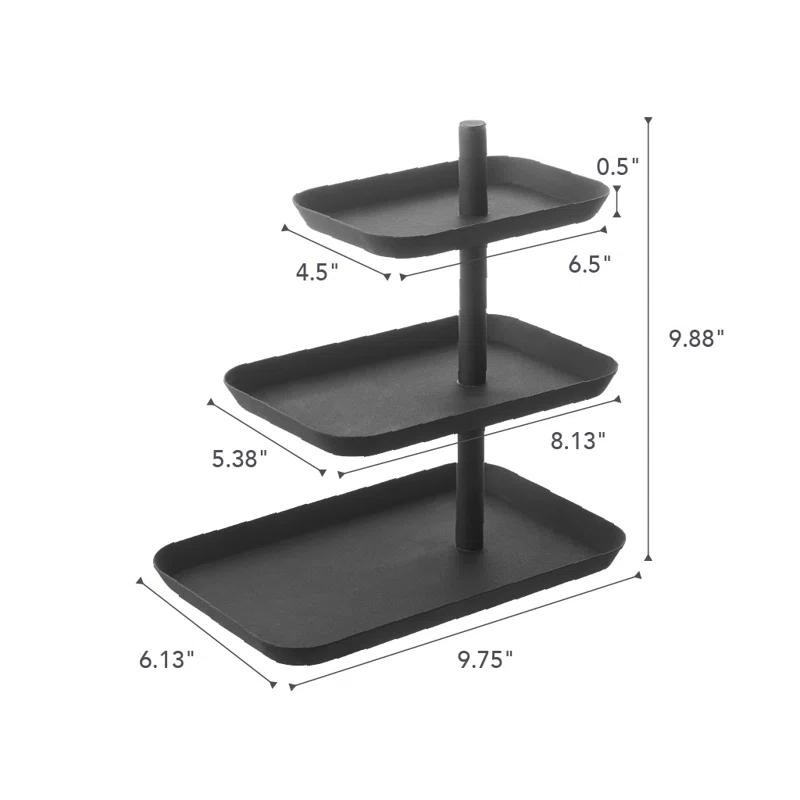 Yamazaki Home 3-Tier Accessory Tray - Jewelry Holder & Storage Organizer, Steel