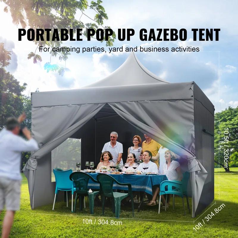 Stellweilan Tessberg 10x10 FT Pop up Canopy with Removable Sidewalls, Instant Canopies