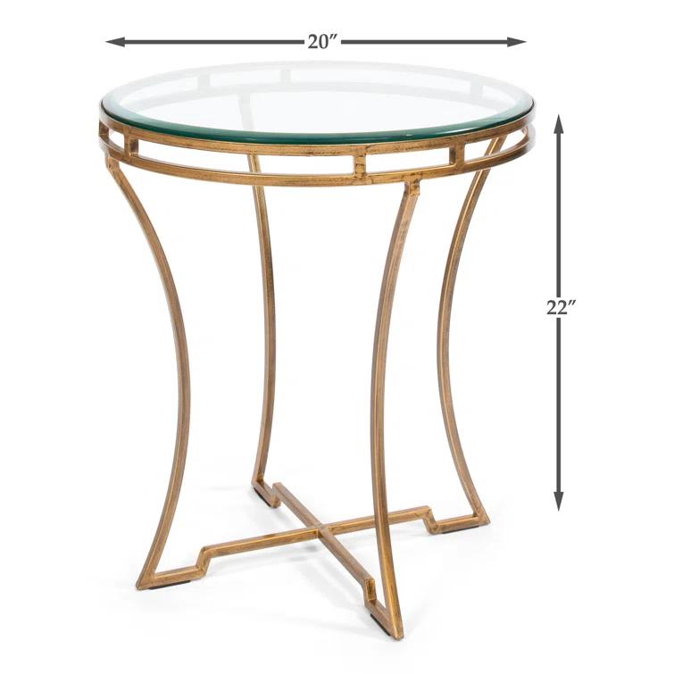 Sarreid Ltd Glass Top End Table