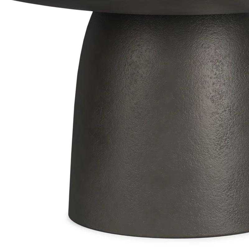 Simpli Home Alexa 30"W Cast Aluminum Mid-Century Modern Round Coffee Table with Pedestal Base, Fully Assembled