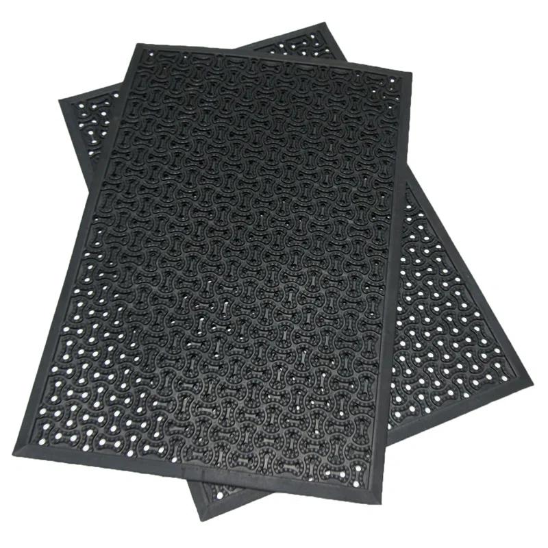 Rubber-Cal, Inc. Rubber-Cal "Dura-Scraper Drainage" Commercial Door Mat - Black
