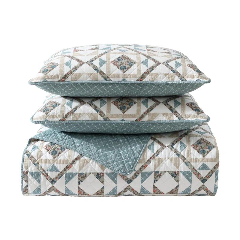 Wrangler Wrangler Annie Blue Cotton Reversible Quilt Set