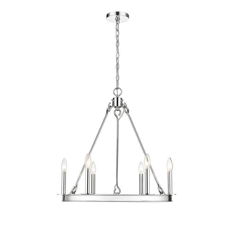 Z-Lite Barclay 6 - Light Dimmable Wagon Wheel Chandelier