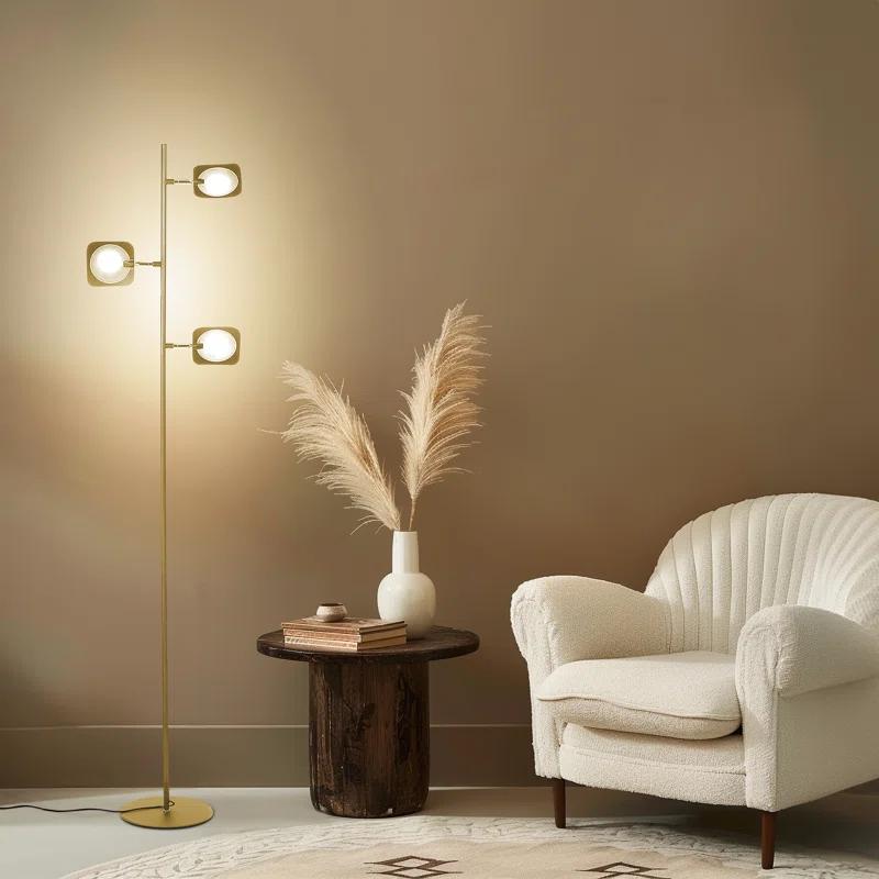 Brightech Tree Industrial LED 3-Way Dimming Floor Lamp with 3 Adjustable Spot Lights