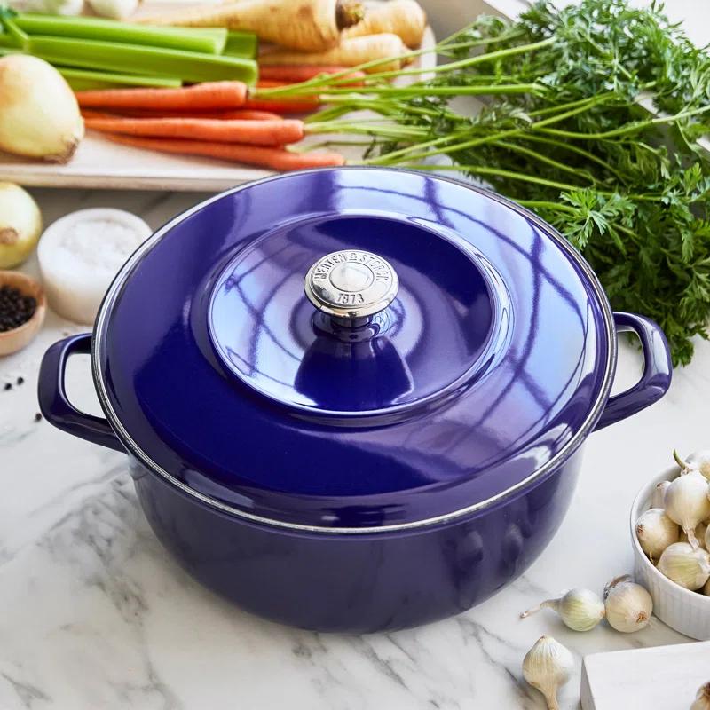 Merten and Storck Merten And Storck 7 Quarts Non-Stick Enameled Cast Iron Round Dutch Oven