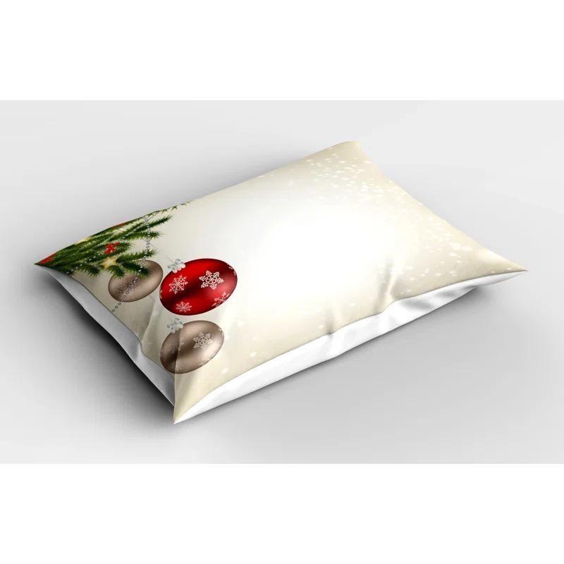 Ambesonne Ambesonne Christmas Pillow Sham 2 Pack Tree Beige Red Green