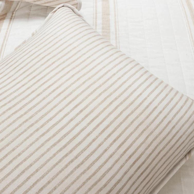 Birch Lane™ Gilroy Farmhouse / Country Cotton Striped Quilt Set