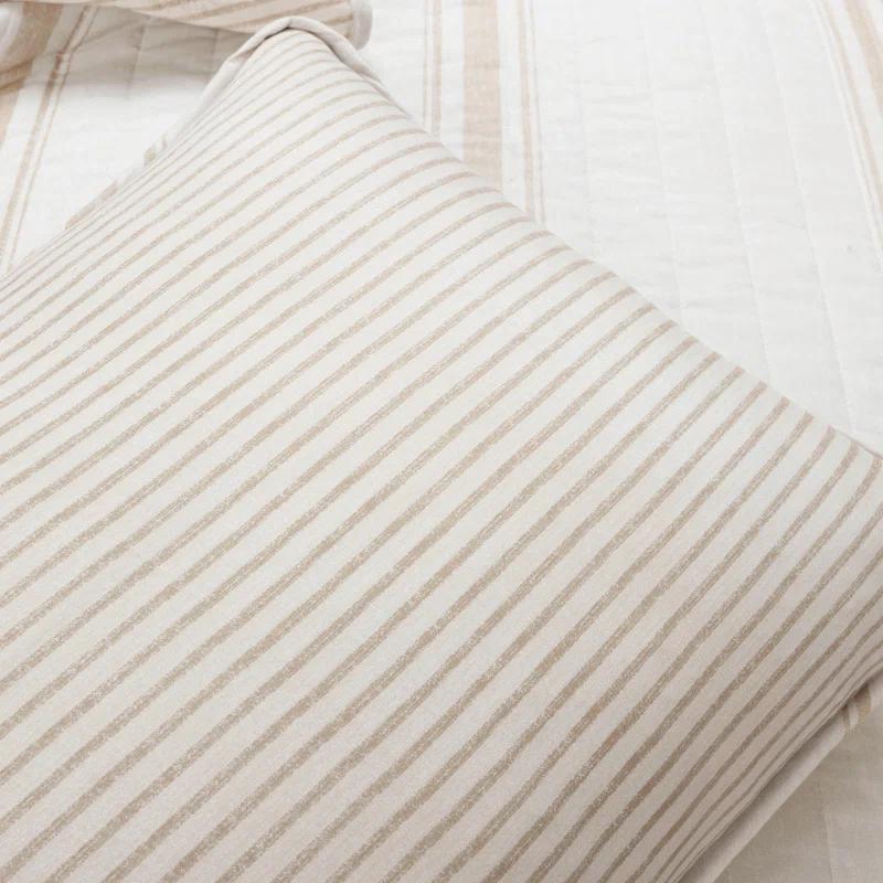 Birch Lane™ Gilroy Farmhouse / Country Cotton Striped Quilt Set