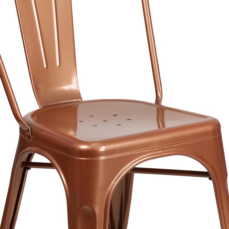 Flash Furniture Peterson Armless Metal Indoor-Outdoor Stackable Dining Chair (Set of 4)