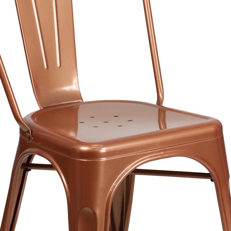 Flash Furniture Peterson Armless Metal Indoor-Outdoor Stackable Dining Chair (Set of 4)
