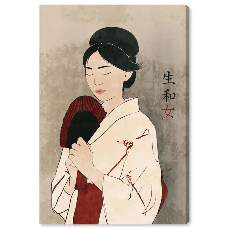 Art Remedy Porcelain Girl Vintage Canvas Retro Japanese Art Prints by Art Remedy