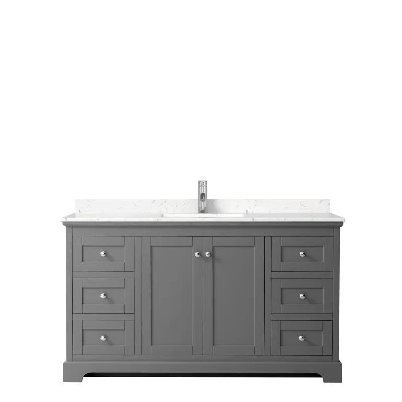 Wyndham Collection Avery 60'' Single Bathroom Vanity with Top