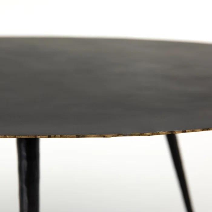 Element Collection 39" Round Black Metal Coffee Table