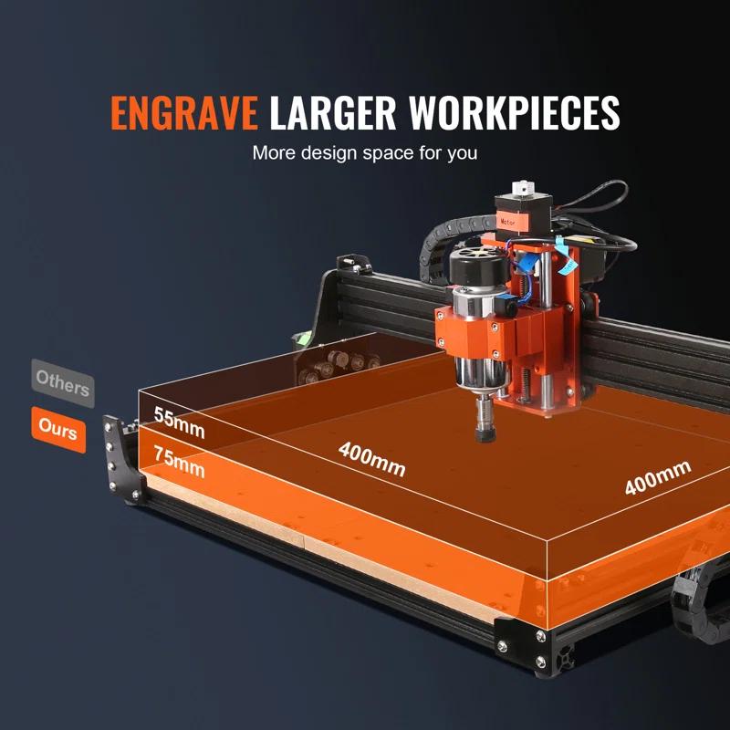 VEVOR CNC Router Machine, 300W, 3 Axis GRBL Control Wood Engraving Carving