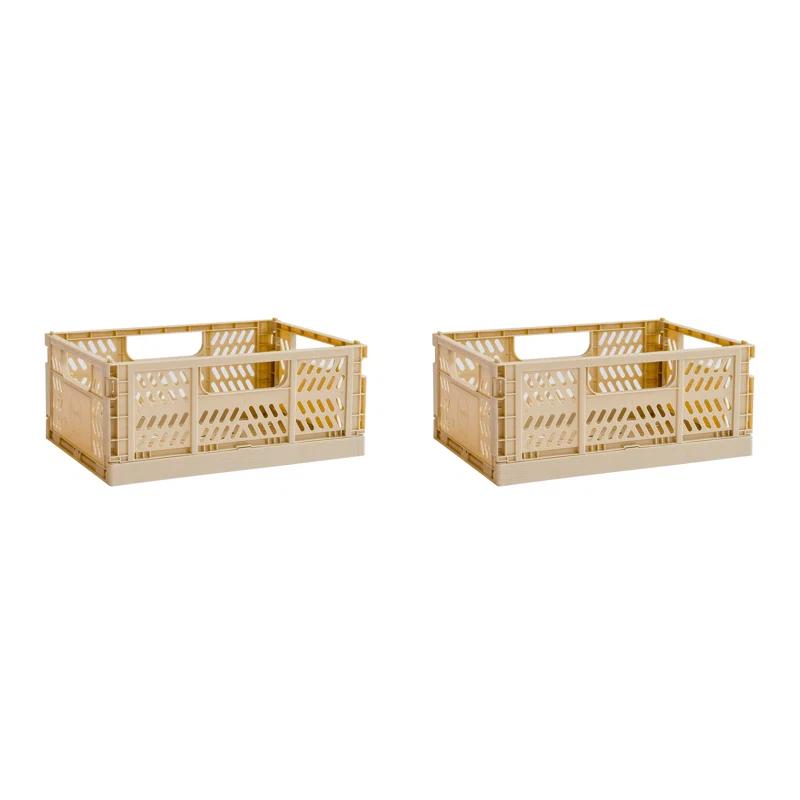 3 Sprouts 3 Sprouts - Recycled Plastic Crates - Pack of 2 - Sand