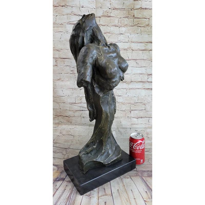 Red Barrel Studio® Tebbo Bronze Statue Figure Abstract Dancer Art Deco Modern Art Bronze Sculpture Deco