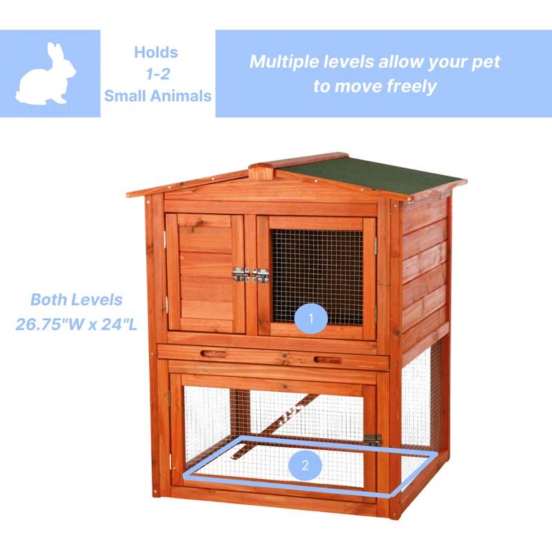 TRIXIE TRIXIE Elevated Single Rabbit Hutch with Large Run, Ramp, Ideal for Rabbits or Guinea Pigs
