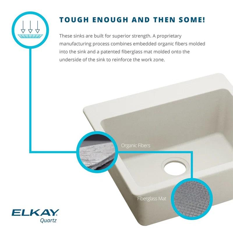 Elkay ELXU3322CN0 Quartz Luxe 33" L x 19" W Double Basin Undermount Kitchen Sink