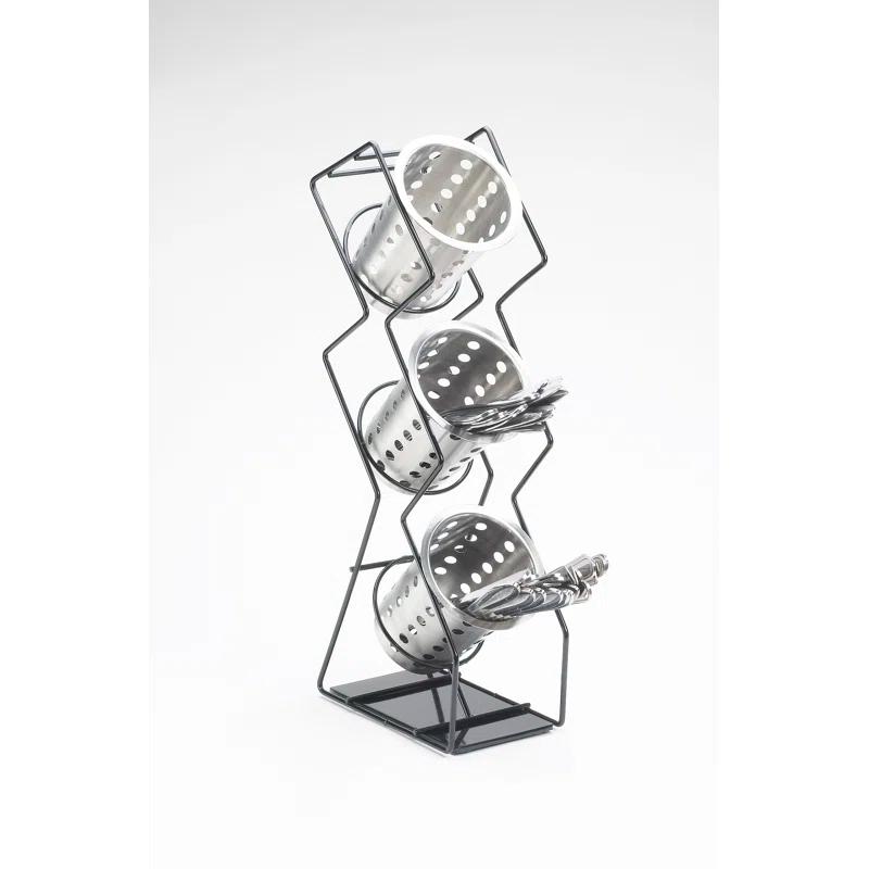 Cal-Mil Platinum Wire 3-Cylinder Vertical Flatware / Condiment Display