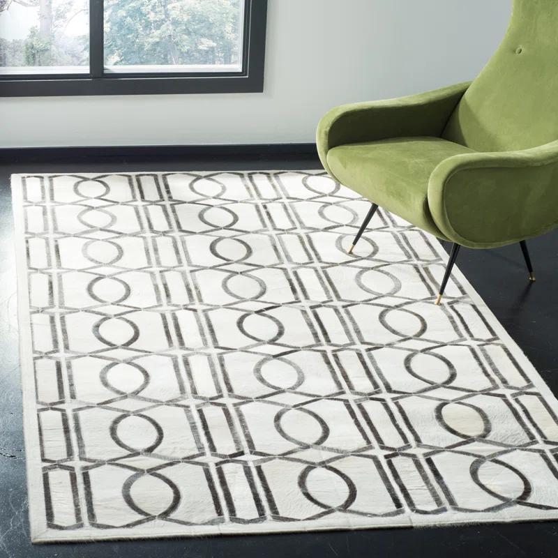 Brayden Studio® Sevastopol Studio Leather Hand Woven Leather Geometric Rug